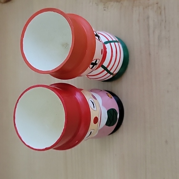 Wood Clown Painted Egg Cups - Picture 2 of 4